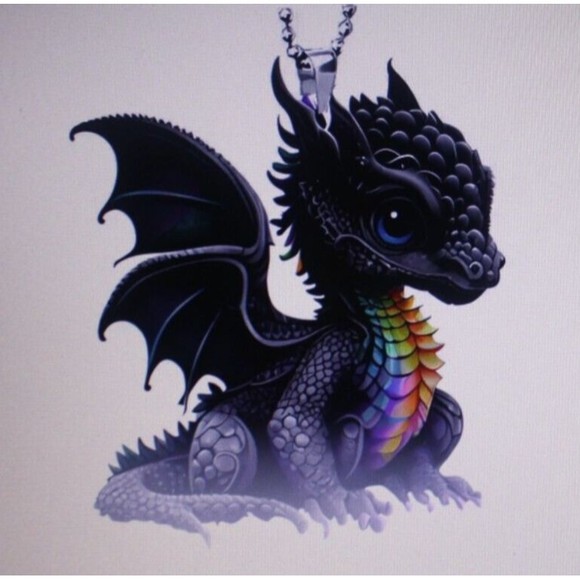 Dragon Acrylic Rearview Mirror Decorative Pendant Ornament Gift Colorful Chest - Picture 2 of 3